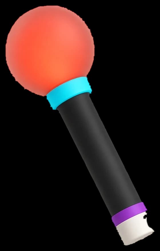 A generic concert lightstick — a translucent sphere glowing on a straight handle.